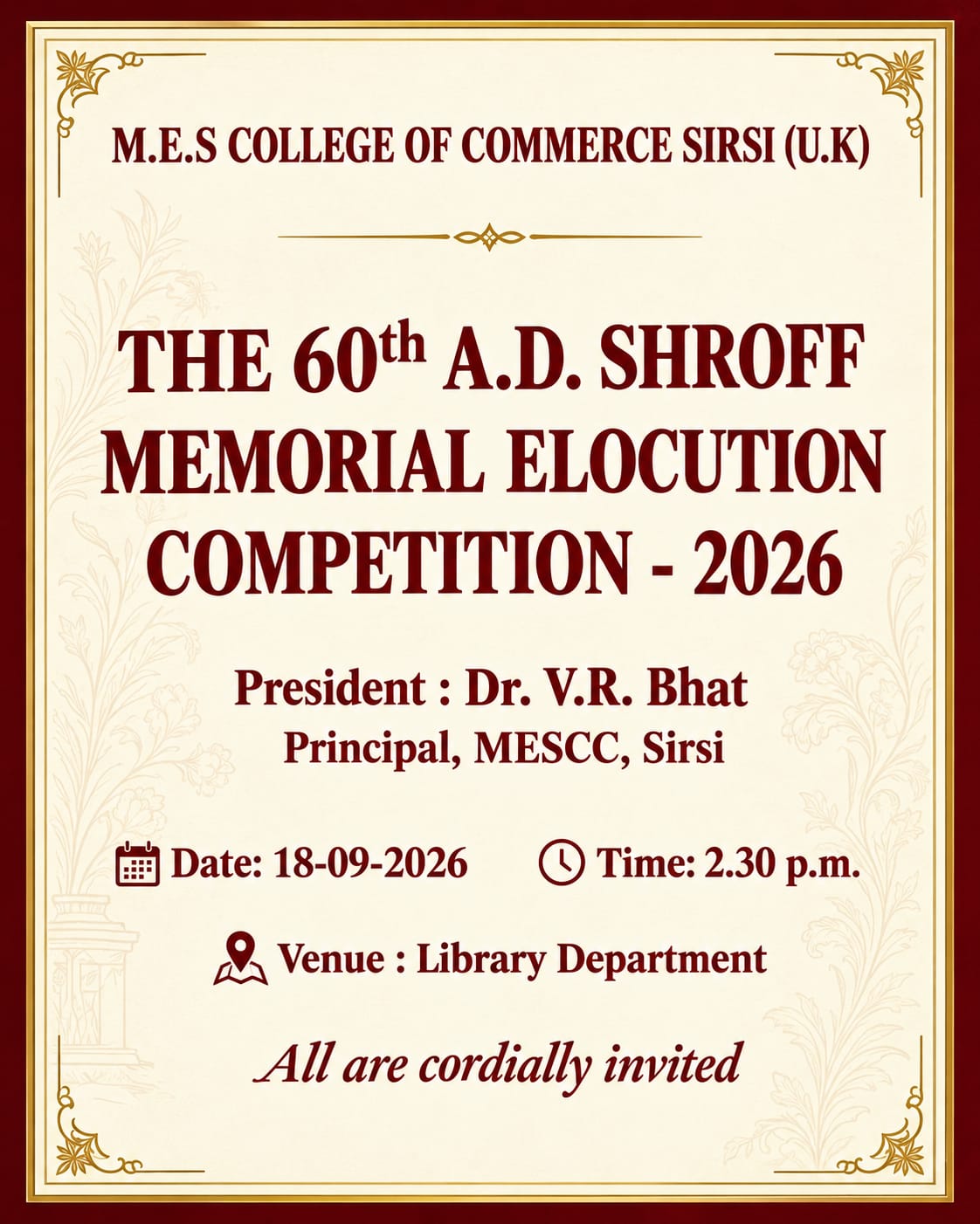 60th A D Showoff Memorial Elocution Competition 2026
